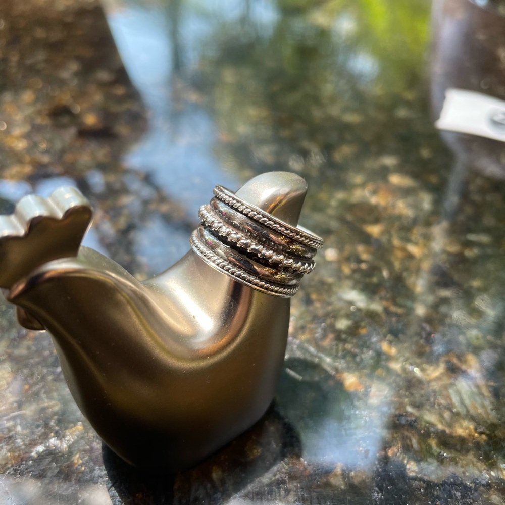 Vintage Sterling Silver Chunky Woven Ring